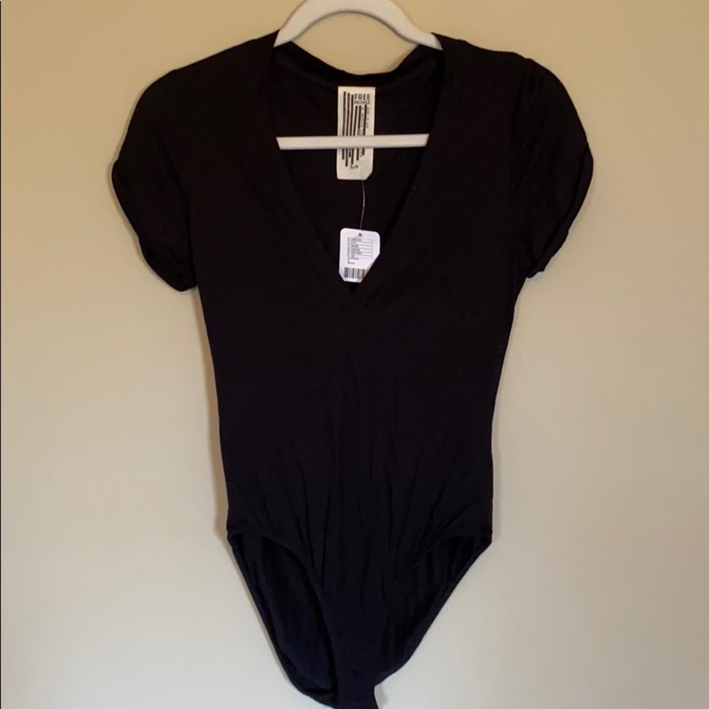 Free People Black bodysuit